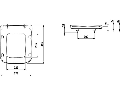 Крышка-сиденье Laufen Pro S 8.9196.1.000.000.1 с микролифтом, петли хром