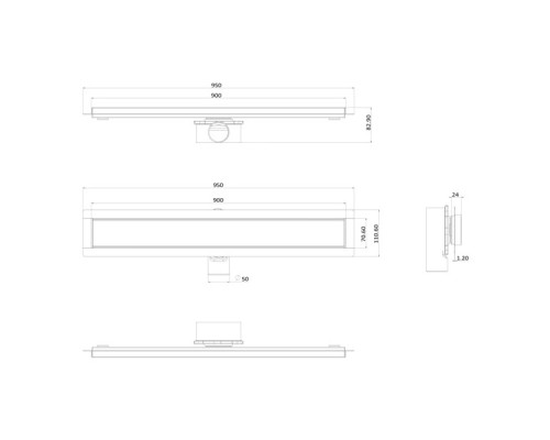 Душевой лоток ALMAes Laguna 90 LG90WH с Белой решеткой