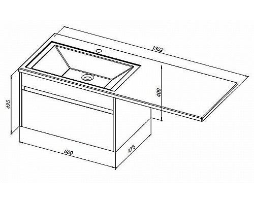 Тумба под раковину Aquanet Токио 130 236917 подвесная Белая