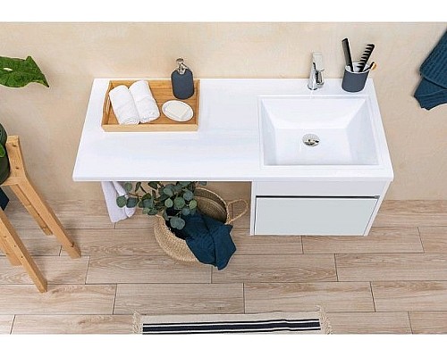 Тумба под раковину Aquanet Токио 130 236917 подвесная Белая