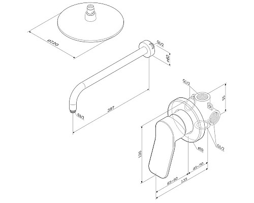 Душевая система AM.PM X-Joy FB85A2R000 Хром