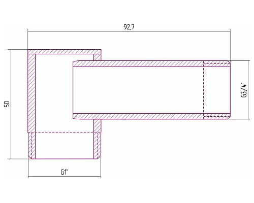 Уголок переходной 1" нар.р. - 3/4" нар.р. состаренная бронза Сунержа 05-1506-0134