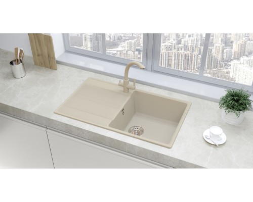 Кухонная мойка Ulgran Quartz Prima 850-02 лен
