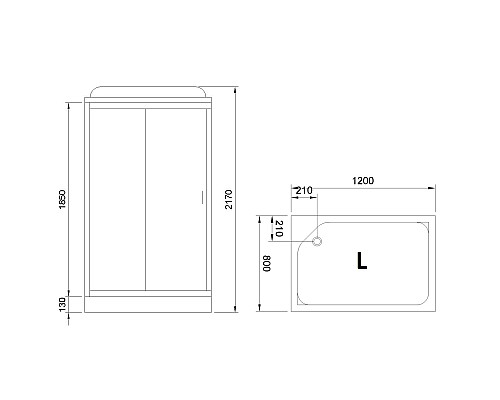 Душевая кабина Royal Bath HP 120х80 RB8120HP2-T-L с гидромассажем