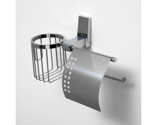 Держатель туалетной бумаги и освежителя воздуха WasserKRAFT Lopau K-6059 с крышкой Хром