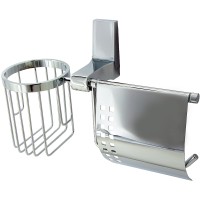 Держатель туалетной бумаги и освежителя воздуха WasserKRAFT Lopau K-6059 с крышкой Хром