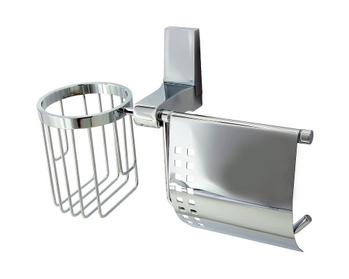 Держатель туалетной бумаги и освежителя воздуха WasserKRAFT Lopau K-6059 с крышкой Хром