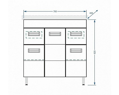 Тумба под раковину Stella Polar Фиора 80 SP-00000213 напольная