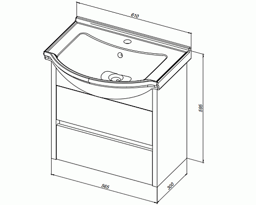 Тумба под раковину Aquanet Сидней 60 243668 подвесная Дуб рошелье