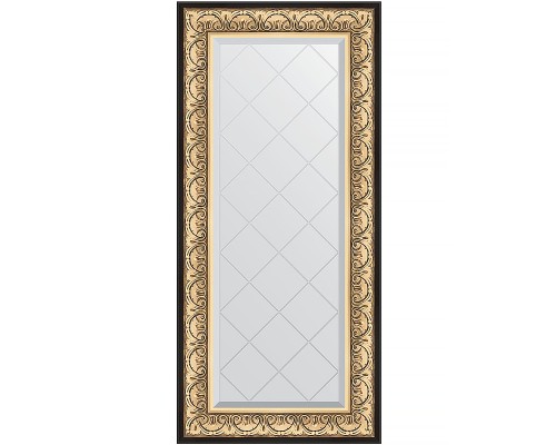 Зеркало Evoform Exclusive-G 130х60 BY 4079 с гравировкой в багетной раме - Барокко золото 106 мм