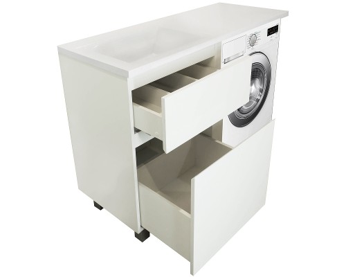 Тумба с раковиной Эстет Dallas Luxe 130 L ФР-00002267 Белая