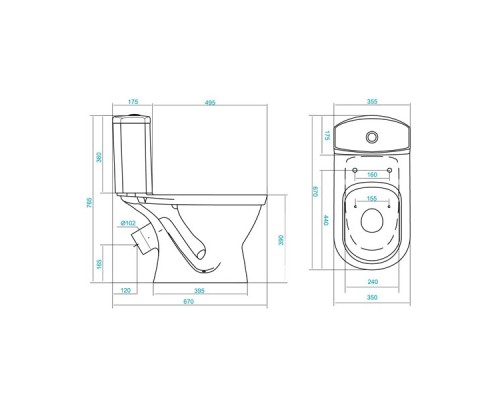 Унитаз Santek Алькор 1.WH30.2.196 с бачком и сиденьем
