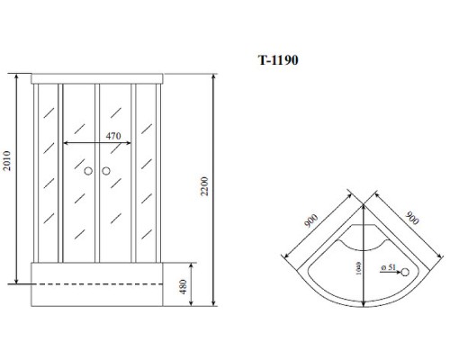 Душевая кабина Timo Standart 90x90 с гидромассажем