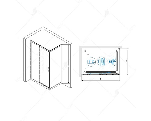 Душевой уголок RGW Leipzig LE-41B 170х90 34124197-014 профиль Черный стекло прозрачное