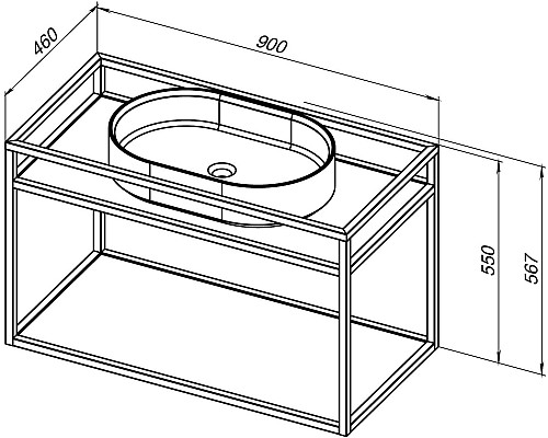 Консоль под раковину Allen Brau Liberty 90 1.33003.60 Медь браш