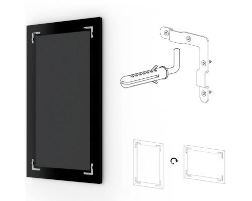 Зеркало Evoform Exclusive-G 135х73 BY 4265 с гравировкой в багетной раме - Серебряный бамбук 73 мм