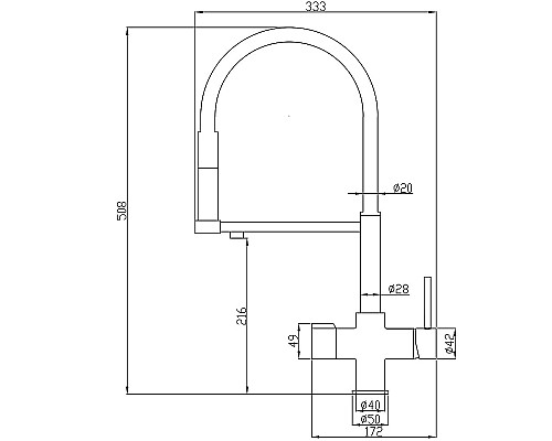 Смеситель для кухни ZorG Steel Hammer SH 2002 CR Хром