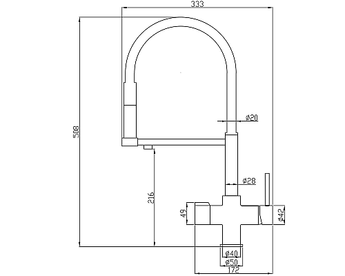 Смеситель для кухни ZorG Steel Hammer SH 2002 CR Хром