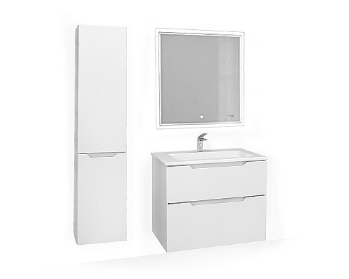 Тумба под раковину Jorno Slide 75 Sli.01.75/P/W подвесная Белая