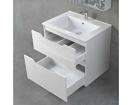 Тумба под раковину Jorno Slide 75 Sli.01.75/P/W подвесная Белая