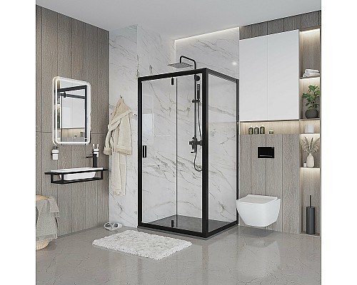 Душевая дверь Niagara Nova 100 NG-83-10AB профиль Черный стекло прозрачное