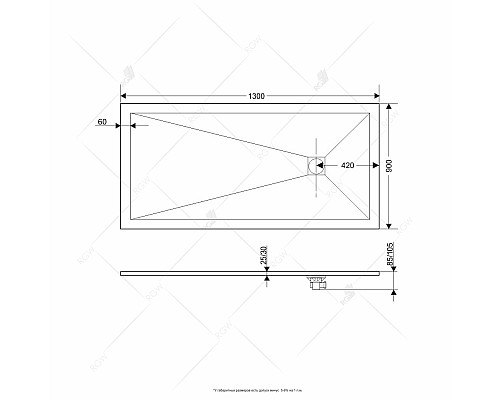 Душевой поддон из искусственного камня RGW Stone Tray ST-W 130x90 16152913-01 Белый