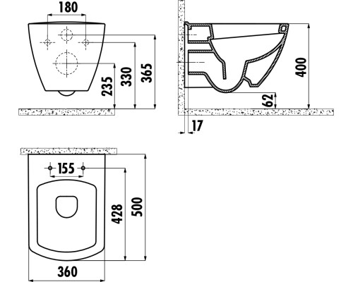 Унитаз Creavit Trend TP326-11CB00E-0000 подвесной Белый без сиденья