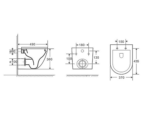 Унитаз Grossman GR-4455SQ подвесной с сиденьем Микролифт