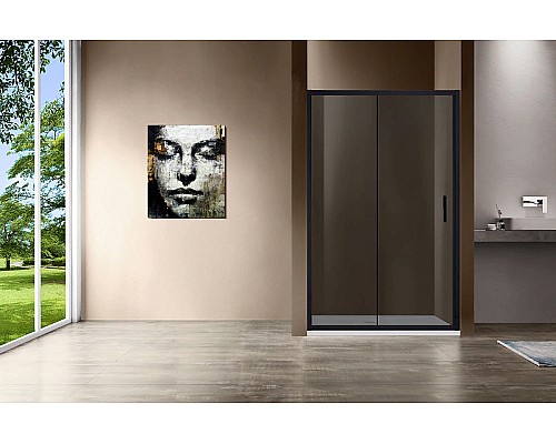 Душевая дверь Vincea Garda 120 VDS-1G120CGB профиль Черный стекло тонированное