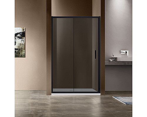 Душевая дверь Vincea Garda 120 VDS-1G120CGB профиль Черный стекло тонированное