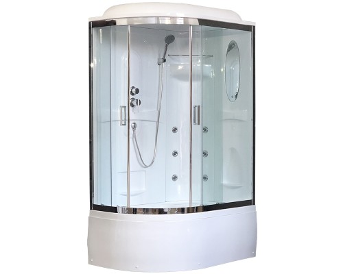 Душевая кабина Royal Bath ВК 120x80 с гидромассажем задние стенки Белые