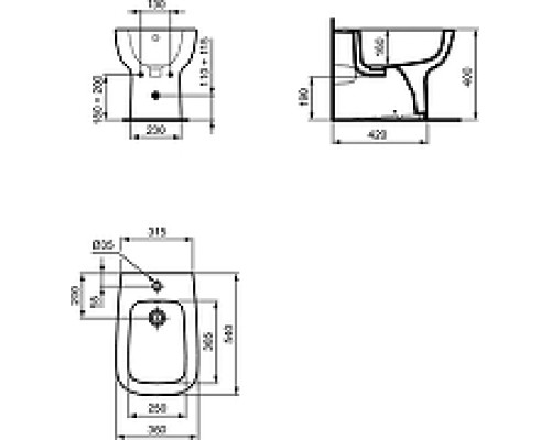 Биде Ideal Standard Esedra T281301 Белое