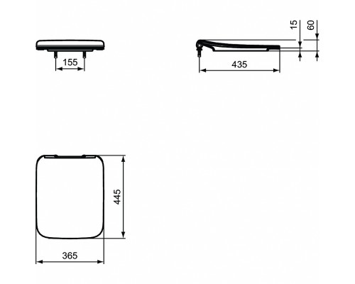 Унитаз Ideal Standard Strada II AquaBlade T359801 приставной с сиденьем Микролифт