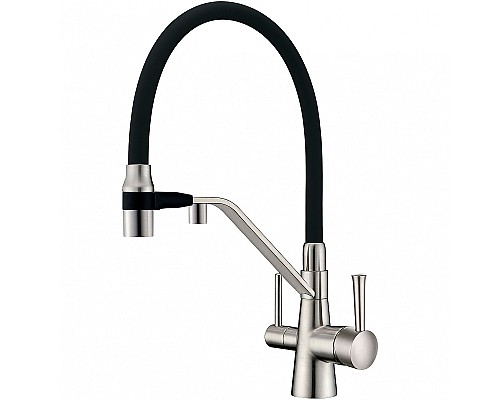 Смеситель для кухни ZorG Sanitary ZR 356 YF-NICKEL Никель Черный