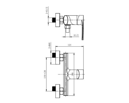 Смеситель для душа Caprigo Atlantic 51-016-CRM хром