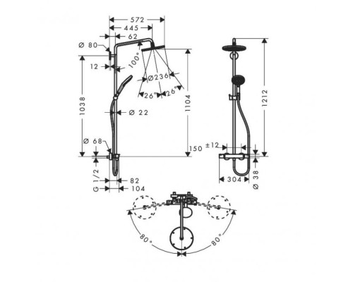 Душевая система Hansgrohe Raindance Select хром 27115000