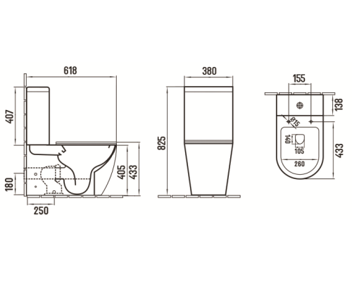 Унитаз компакт CeramaLux 2166XMLG Зеленый матовый с бачком и сиденьем Микролифт