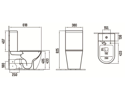 Унитаз компакт CeramaLux 2166XMLG Зеленый матовый с бачком и сиденьем Микролифт