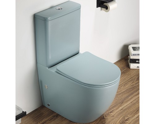 Унитаз компакт CeramaLux 2166XMLG Зеленый матовый с бачком и сиденьем Микролифт