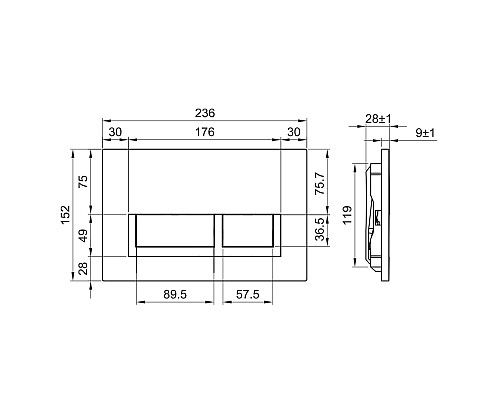 Клавиша смыва Olive's Sierra SR419G Хром матовый