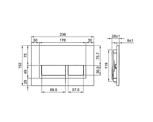 Клавиша смыва Olive's Sierra SR419G Хром матовый