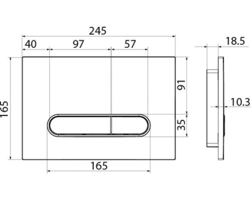 Клавиша смыва IDDIS Unifix универсальная матовый черный 071 UNI71MBi77