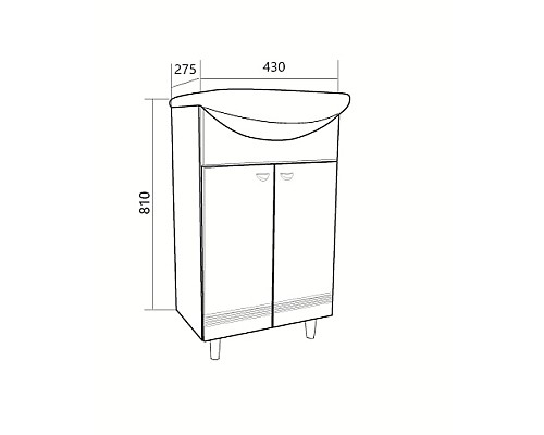 Тумба под раковину 1MarKa Story 45Н У99313 Белый глянец