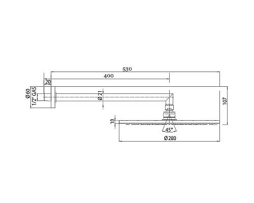 Верхний душ Bossini Cosmo H70596I.073 Черный матовый