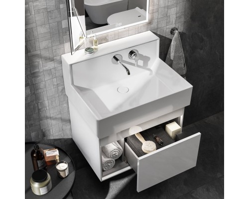 Раковина Kerama Marazzi LOGICA M подвесная cо встроенным смесителем 65, белая глянцевая