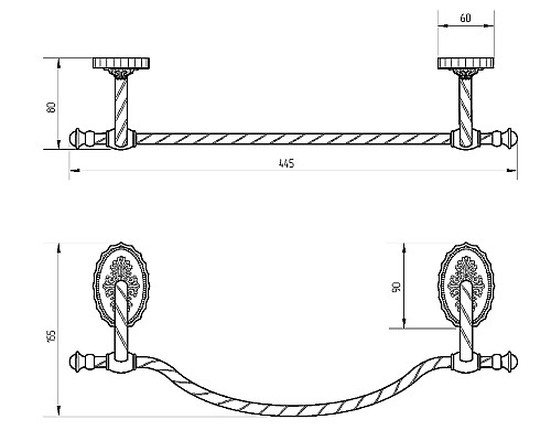 Полотенцедержатель Migliore Edera 16899 Бронза