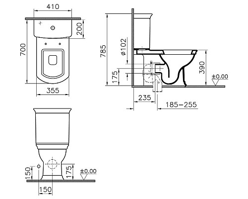 Унитаз компакт VitrA Serenada 9722B003-7205 с сиденьем микролифтом и бидеткой