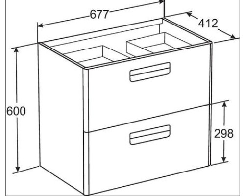 Тумба под раковину Roca The Gap 70 ZRU9302878 подвесная Белая глянцевая