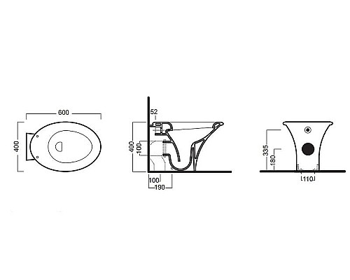 Унитаз Hatria Sculture YXZ301 приставной без сиденья