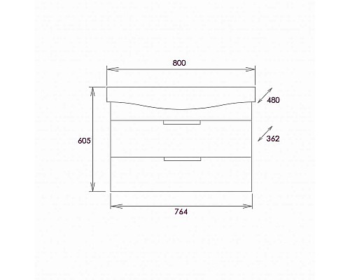 Тумба под раковину Onika Девис 80.13 108048 подвесная Бетон чикаго